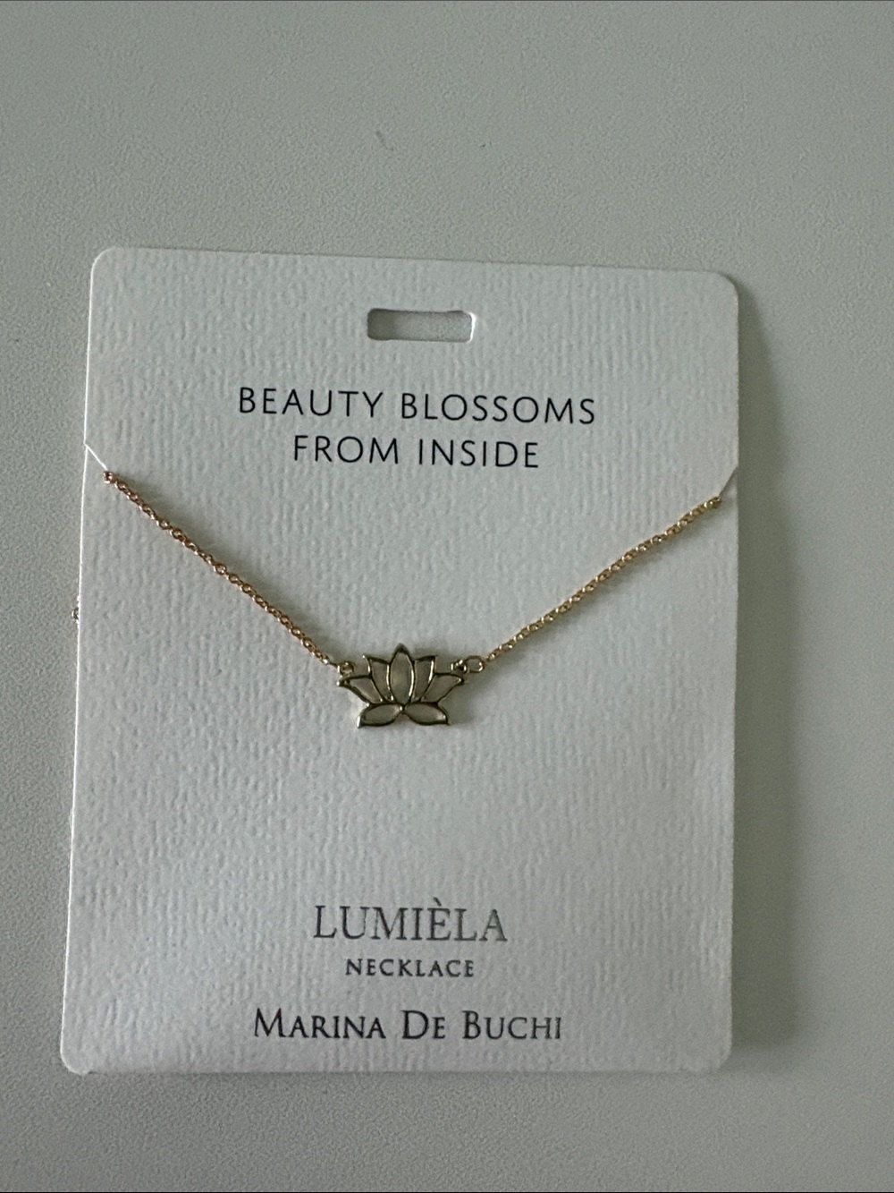 Lumièla Marina De Buchi Gold Lotus Pendant Necklace
